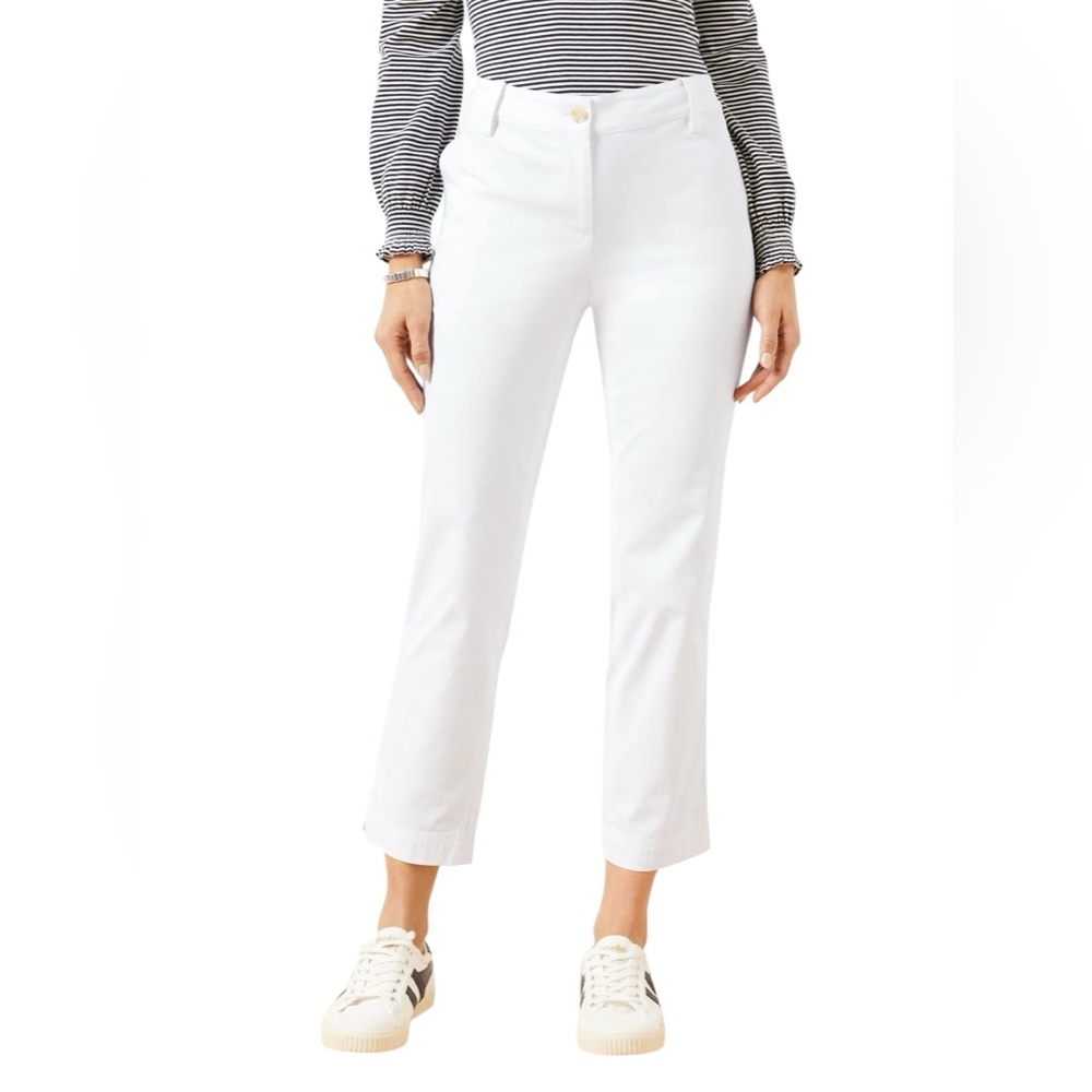 TALBOTS Perfect Crop Pants Petite Curvy Pockets Crisp White Women Size 8P NWT